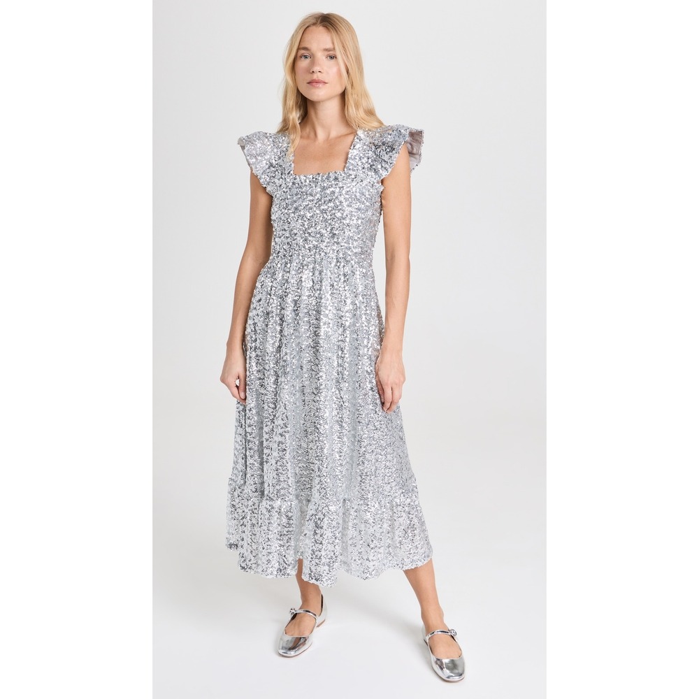 Hill House Home Ellie Nap Dress Silver Sequin Collectors Edition 2023 NWT Medium